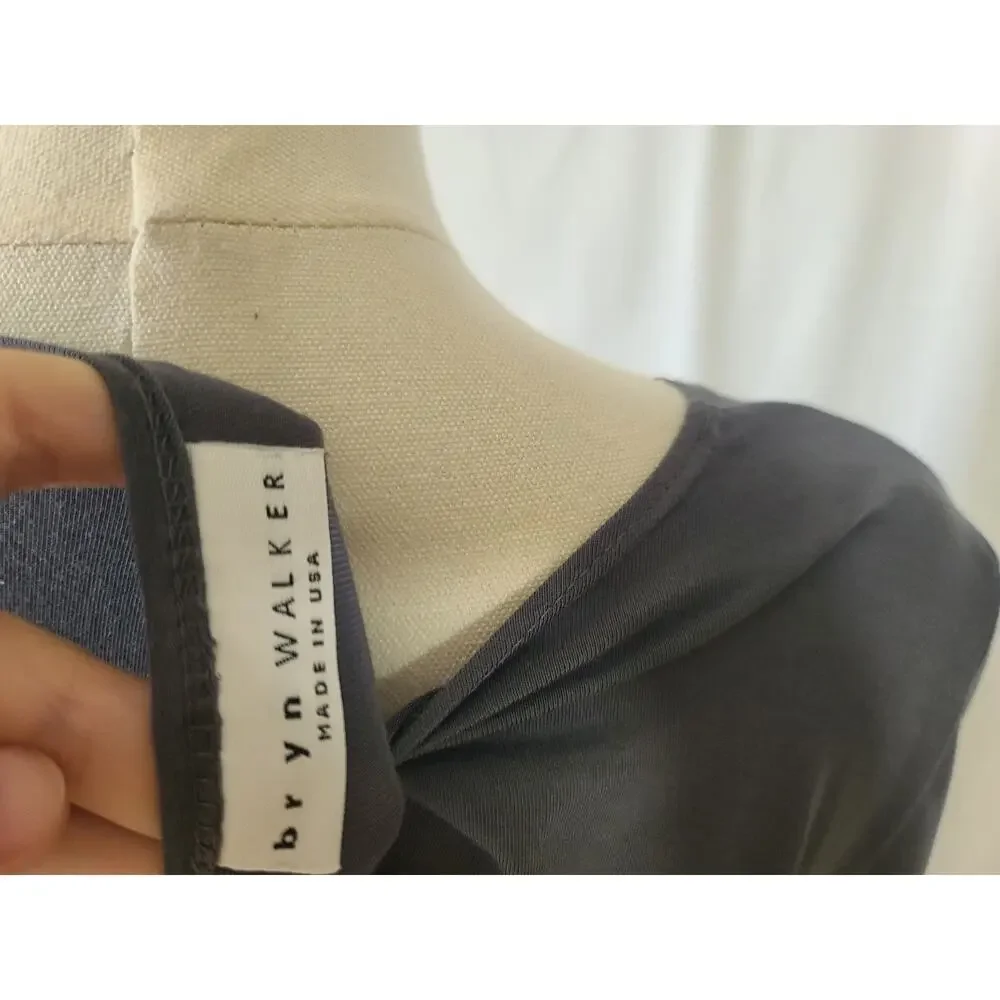 Bryn Walker Womens **IN Gray* Lora Sharkbite Hem Tunic Top Large Lagenlook